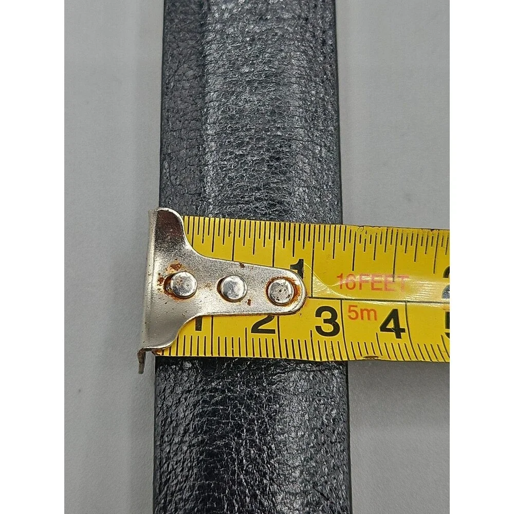 Men's Black Asian Buffalo Crescent Leather Belt Handcrafted In USA 46